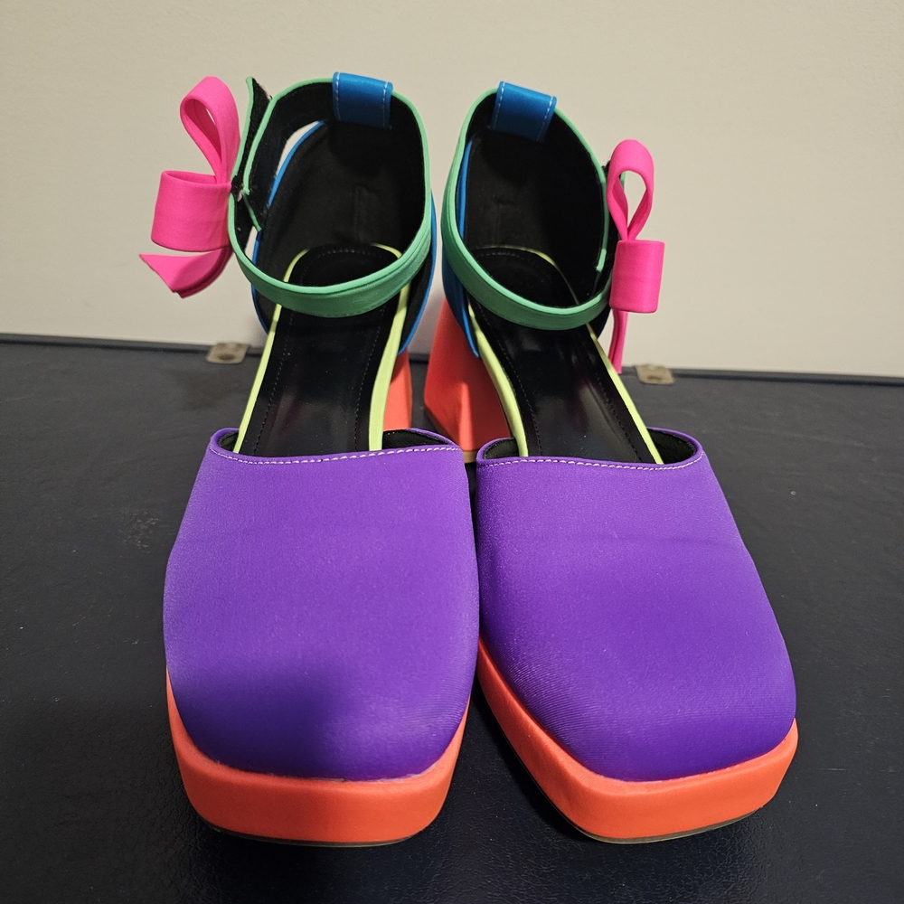 Colorful Women's Block Heel Shoes - Picture 5 of 6